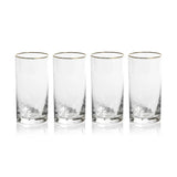 Gold Rim Hammered Glasses - Set of 4 - 2 Types