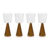 Brown Base White Wine Glasses - Set of 4
