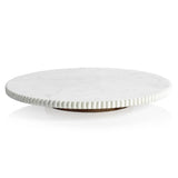 Caserta Ribbed Finish White Marble Lazy Susan