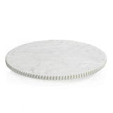 Caserta Ribbed Finish White Marble Lazy Susan