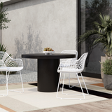 Cassius Round Outdoor Dining Table - Black