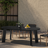 Delta Oval Outdoor Dining Table - Black