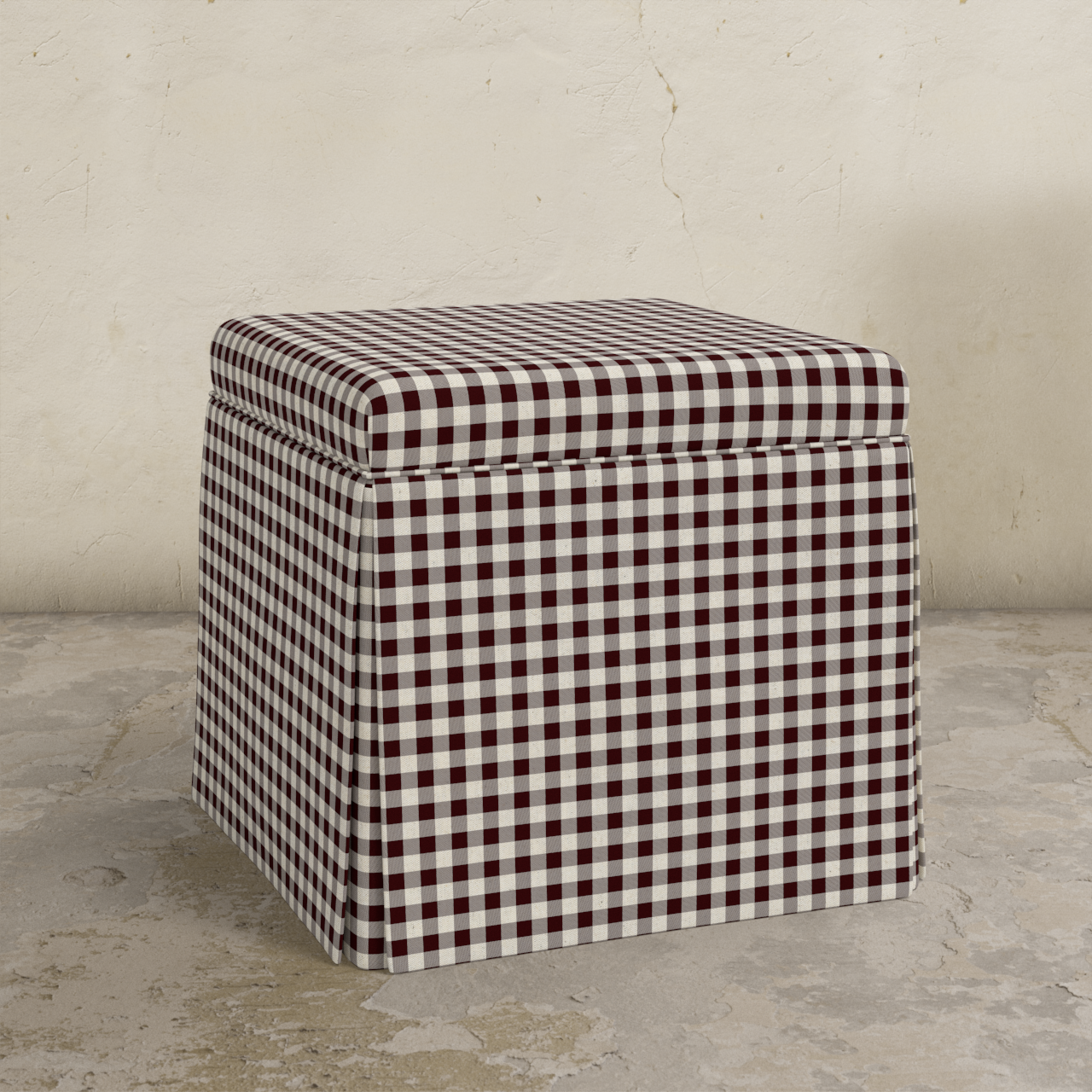 Dyer Skirted Storage Ottoman