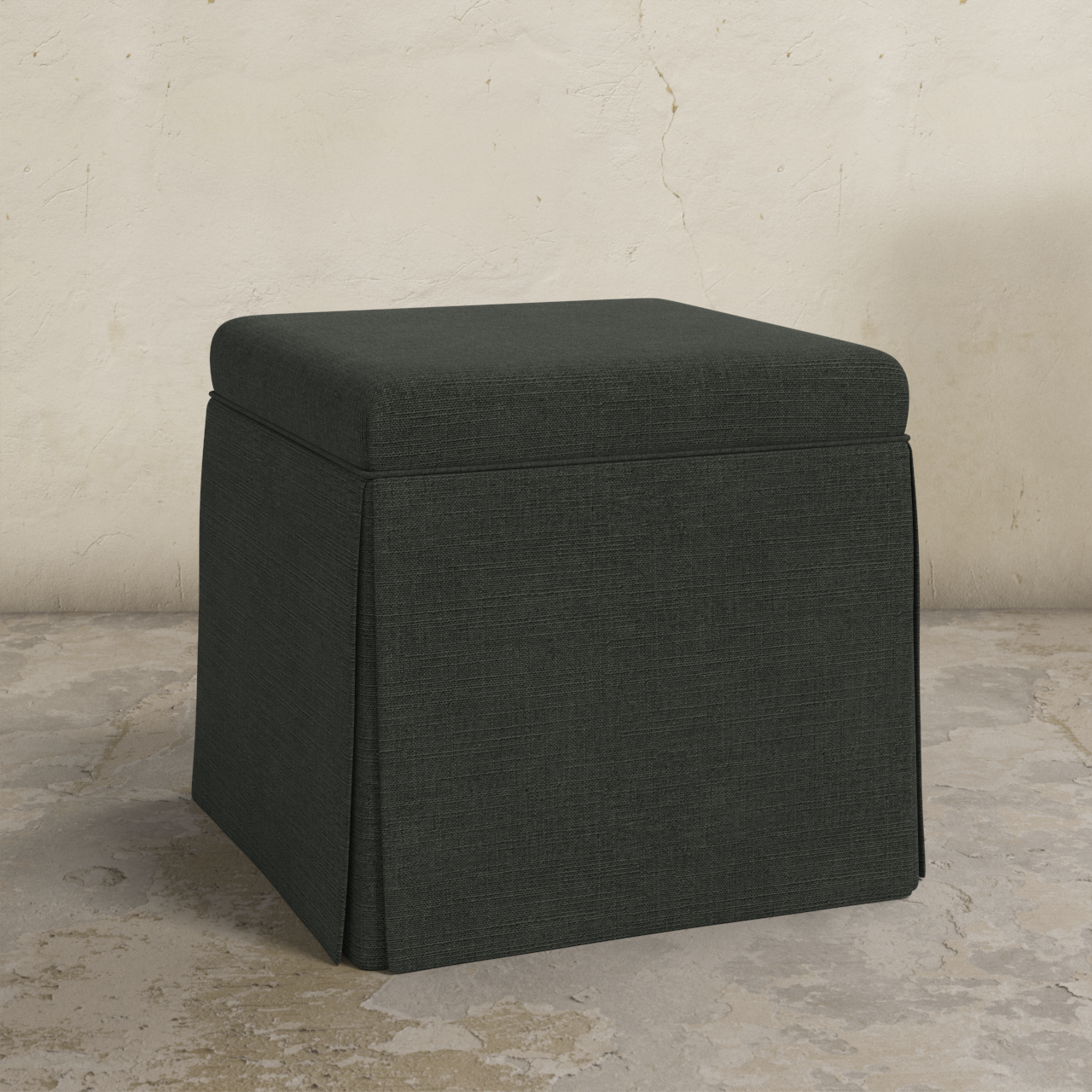 Dyer Skirted Storage Ottoman