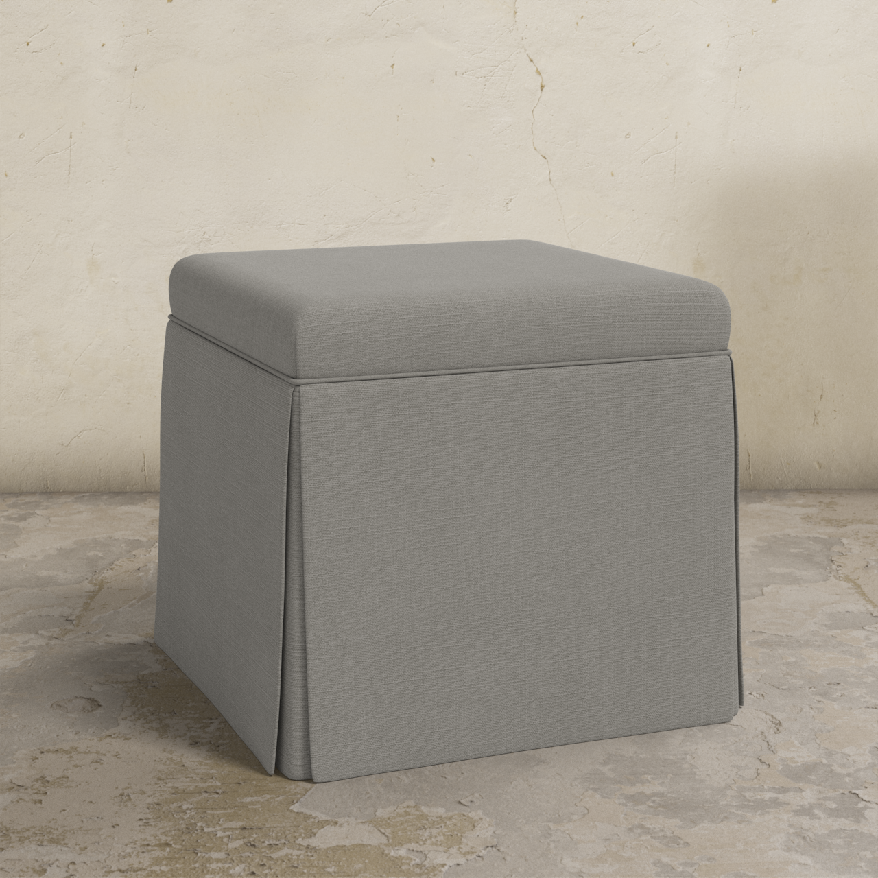 Dyer Skirted Storage Ottoman