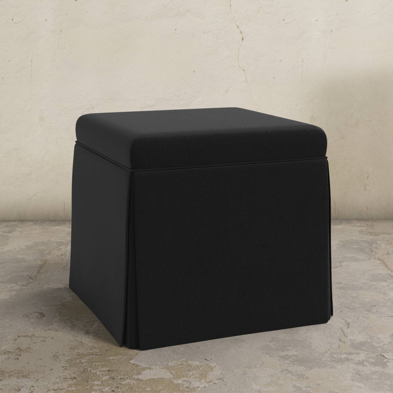 Dyer Skirted Storage Ottoman