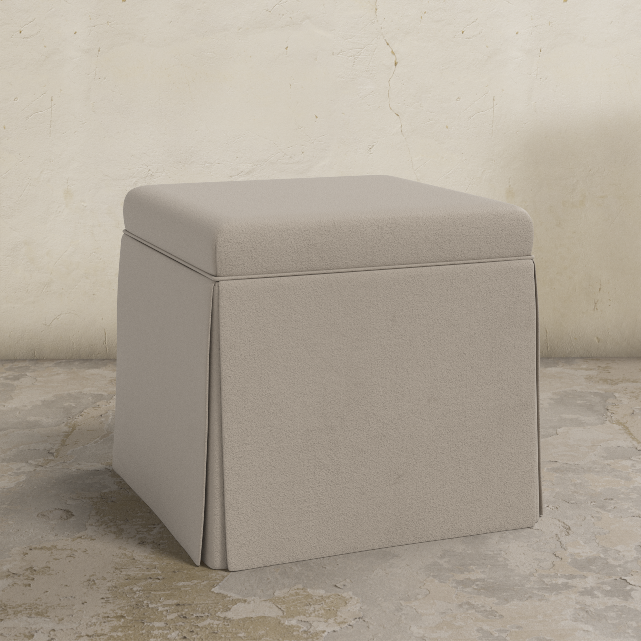 Dyer Skirted Storage Ottoman