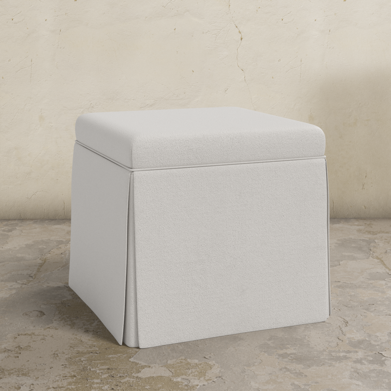 Dyer Skirted Storage Ottoman