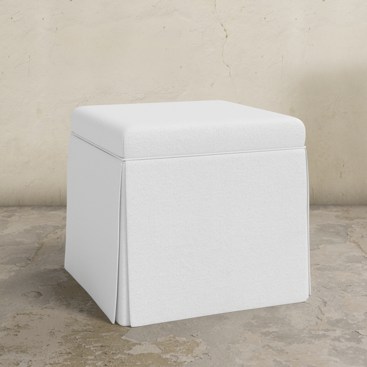 Dyer Skirted Storage Ottoman