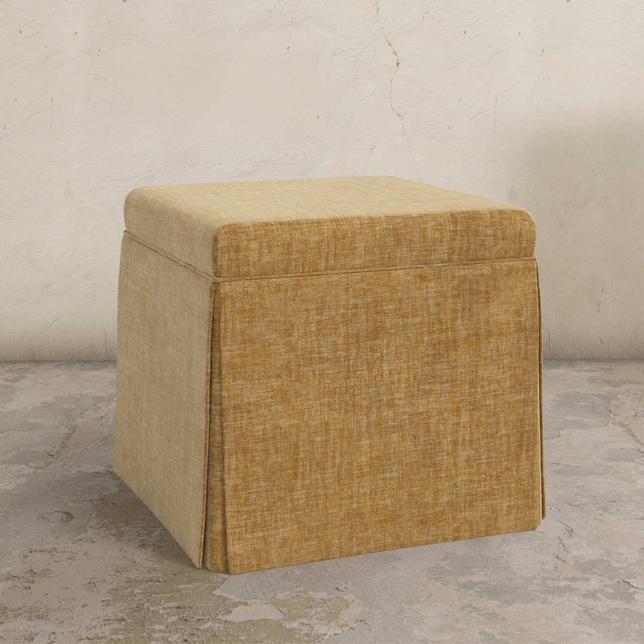 Dyer Skirted Storage Ottoman