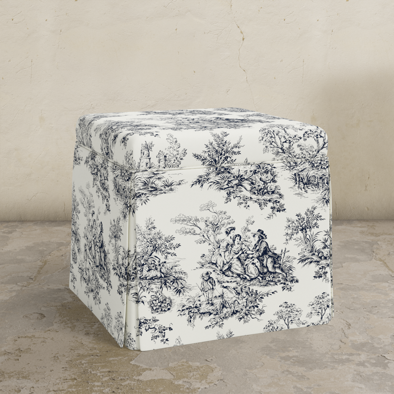 Dyer Skirted Storage Ottoman