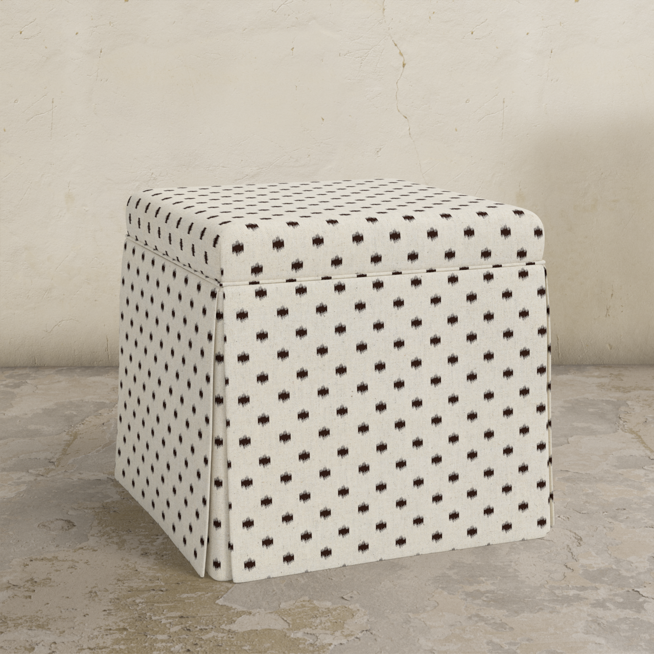 Dyer Skirted Storage Ottoman