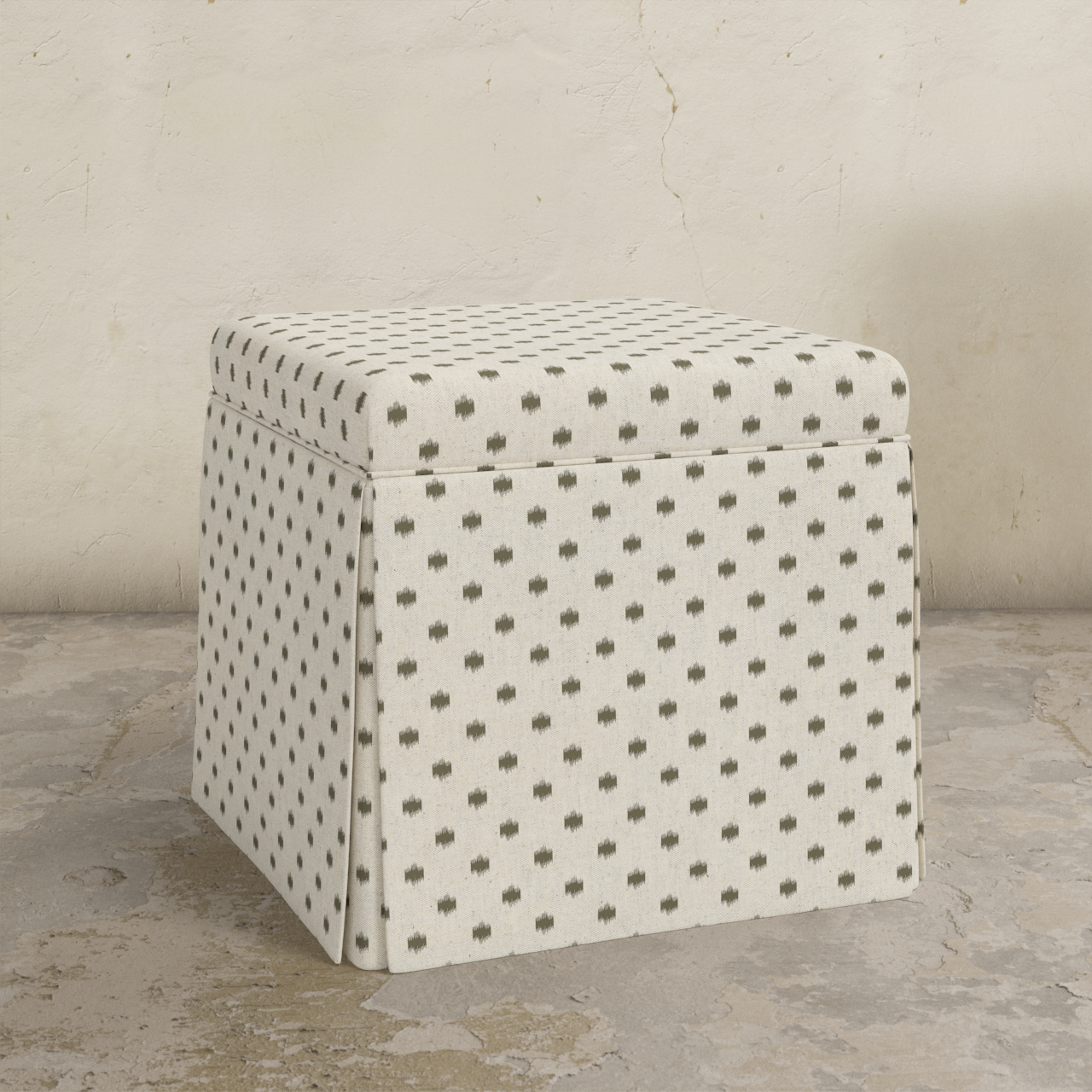 Dyer Skirted Storage Ottoman
