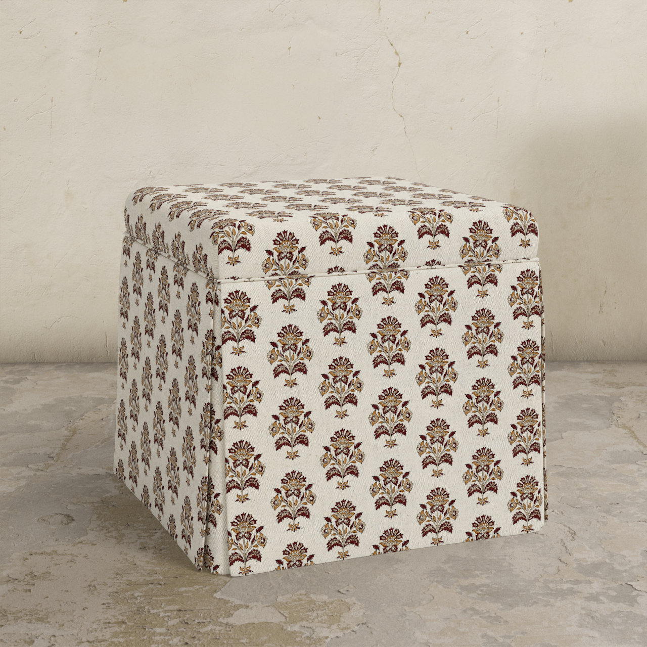 Dyer Skirted Storage Ottoman