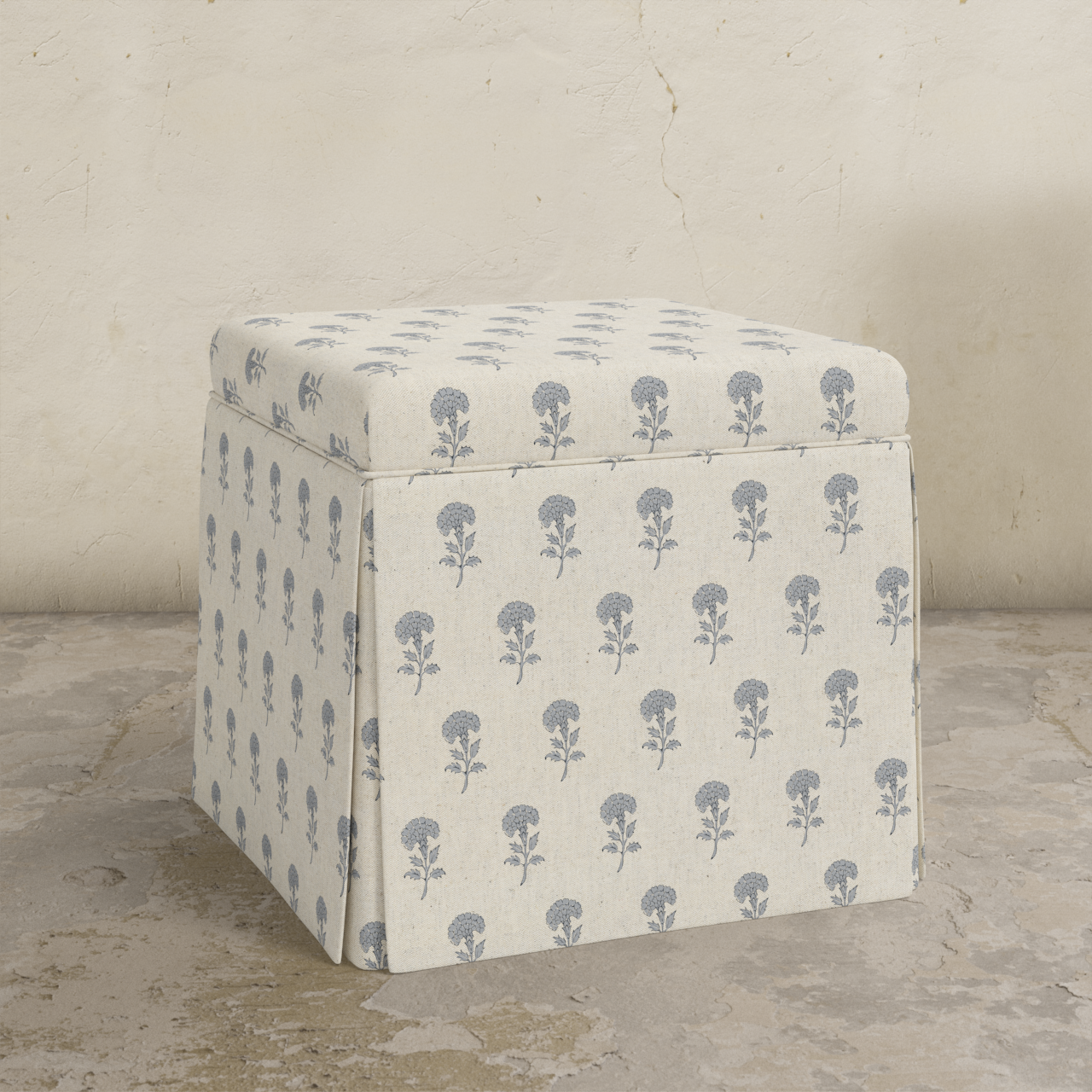 Dyer Skirted Storage Ottoman