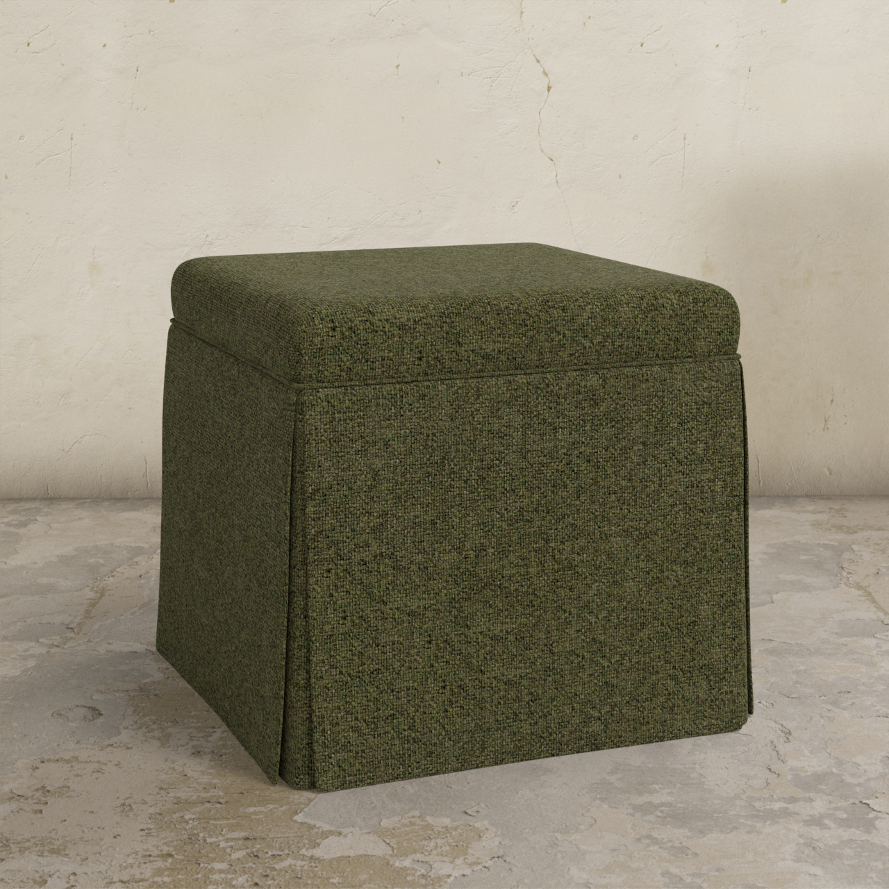 Dyer Skirted Storage Ottoman