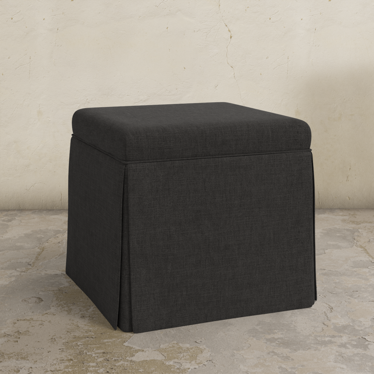 Dyer Skirted Storage Ottoman