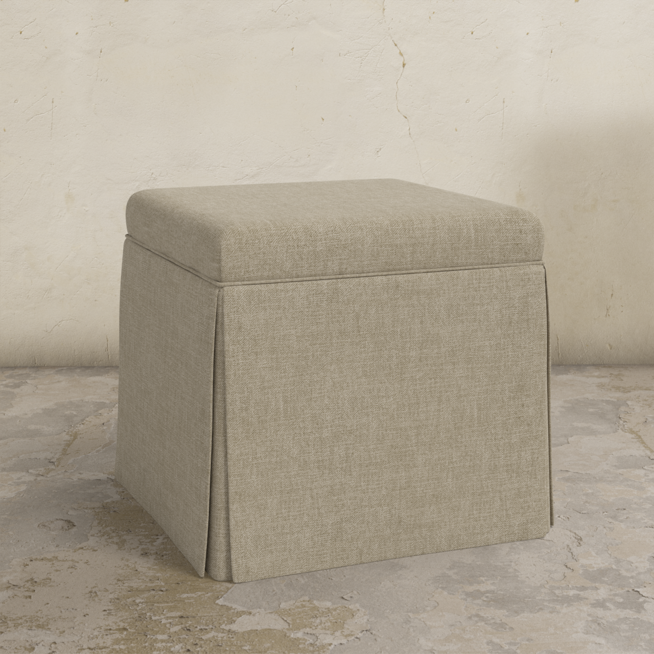 Dyer Skirted Storage Ottoman
