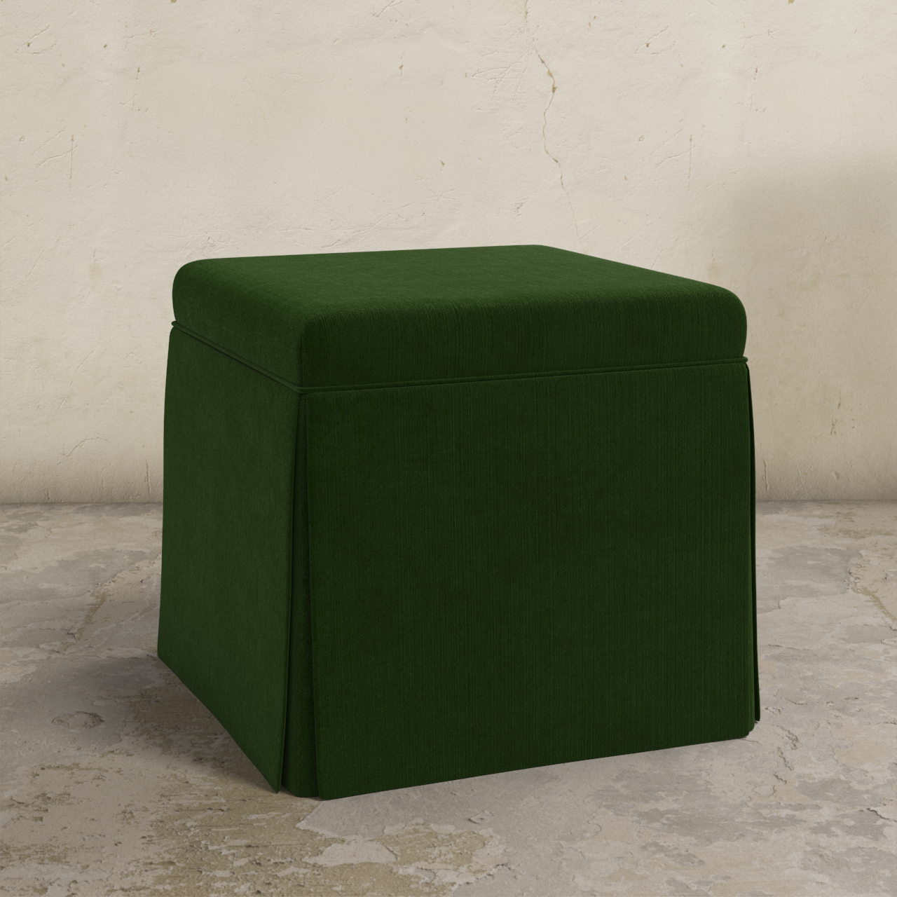 Dyer Skirted Storage Ottoman