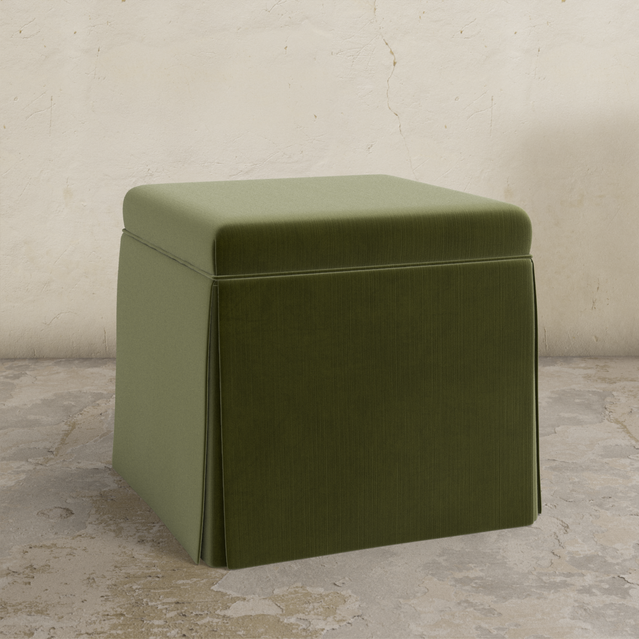 Dyer Skirted Storage Ottoman