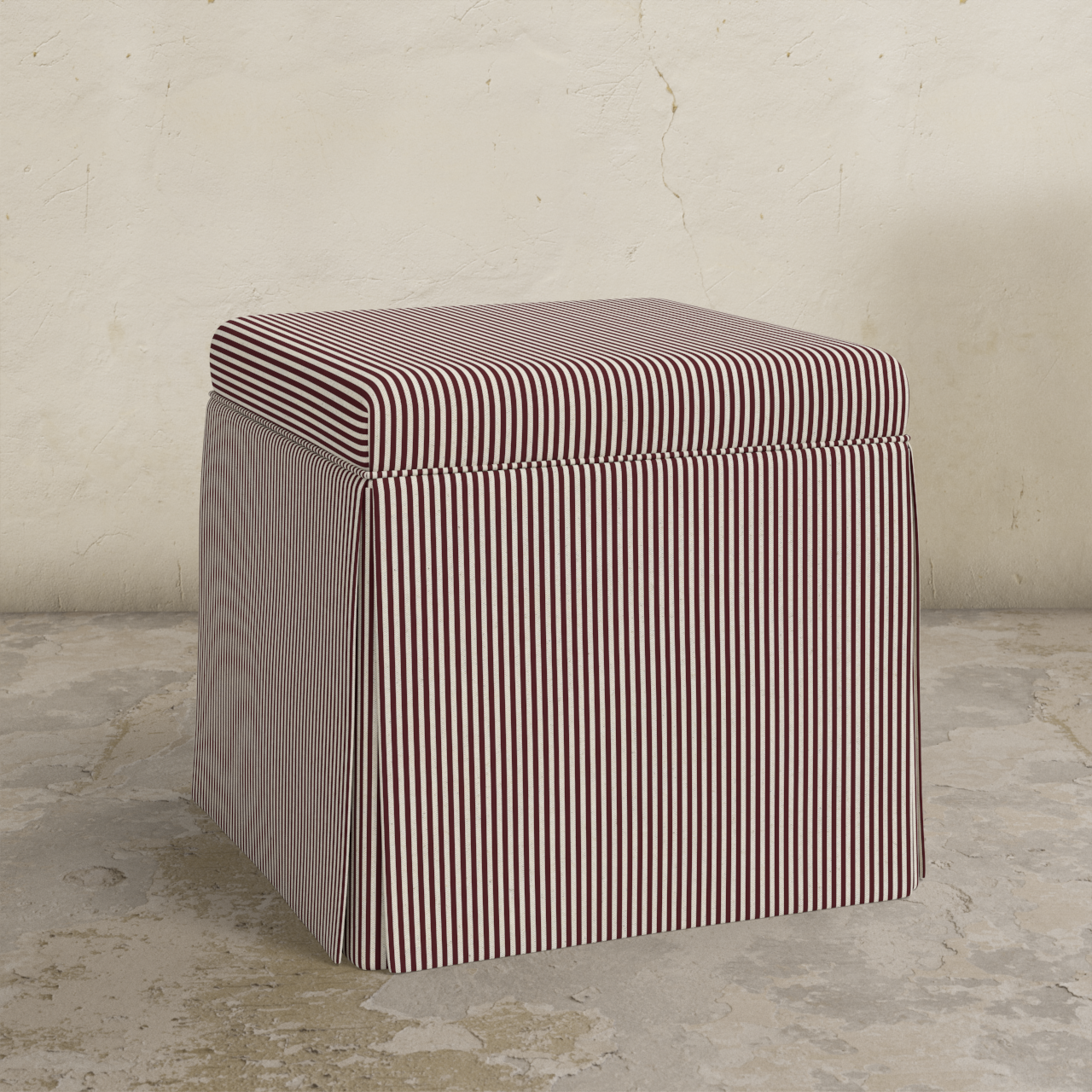 Dyer Skirted Storage Ottoman