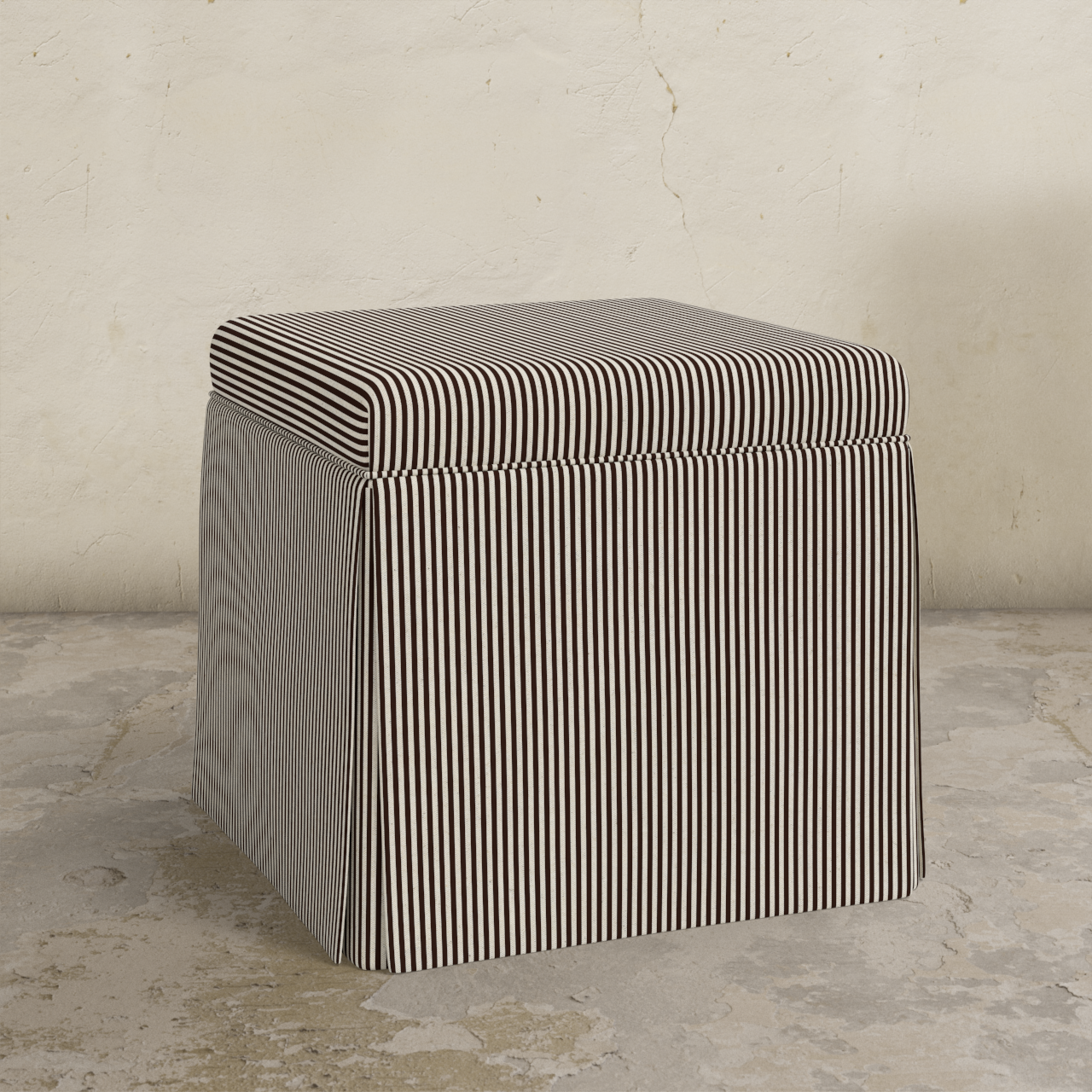 Dyer Skirted Storage Ottoman