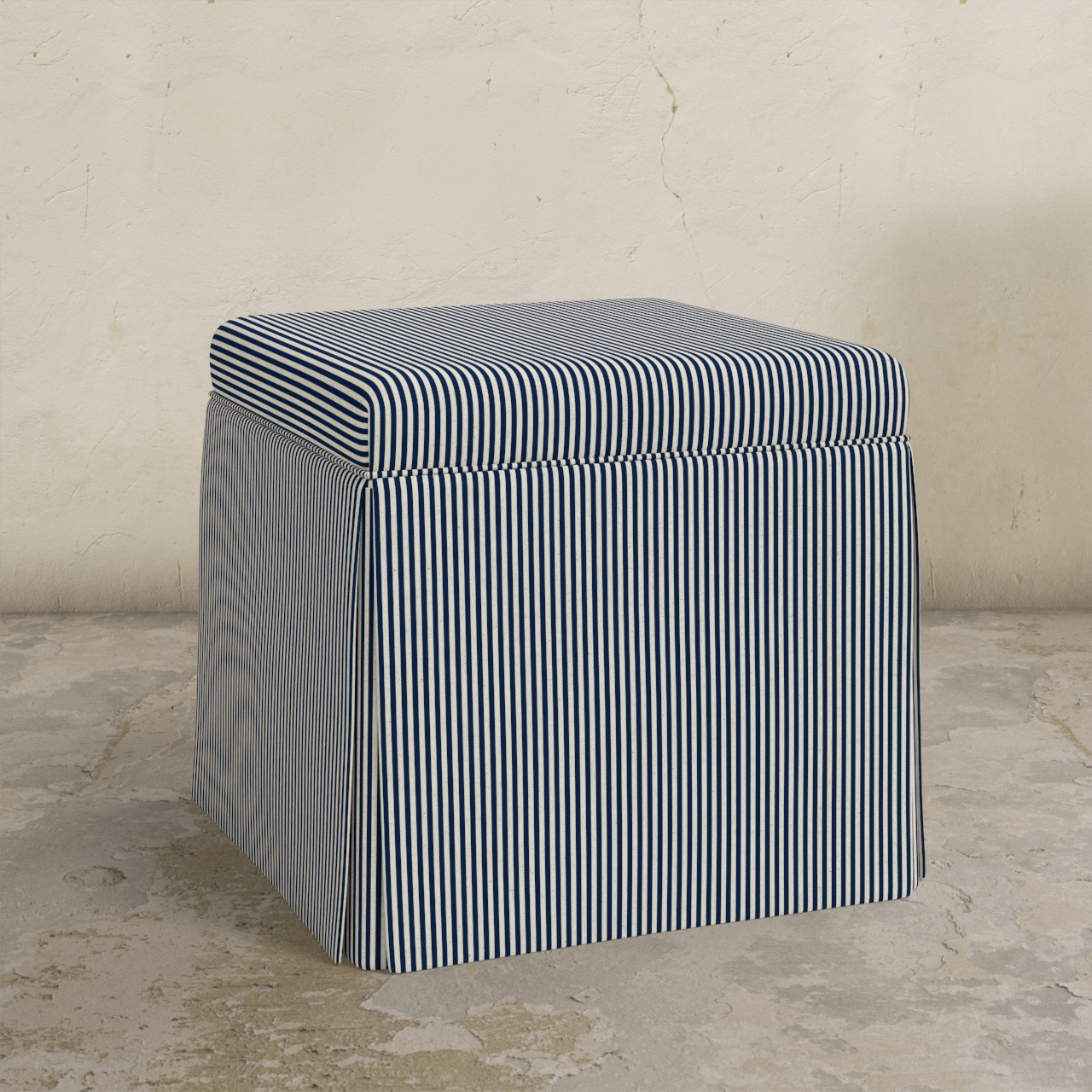 Dyer Skirted Storage Ottoman