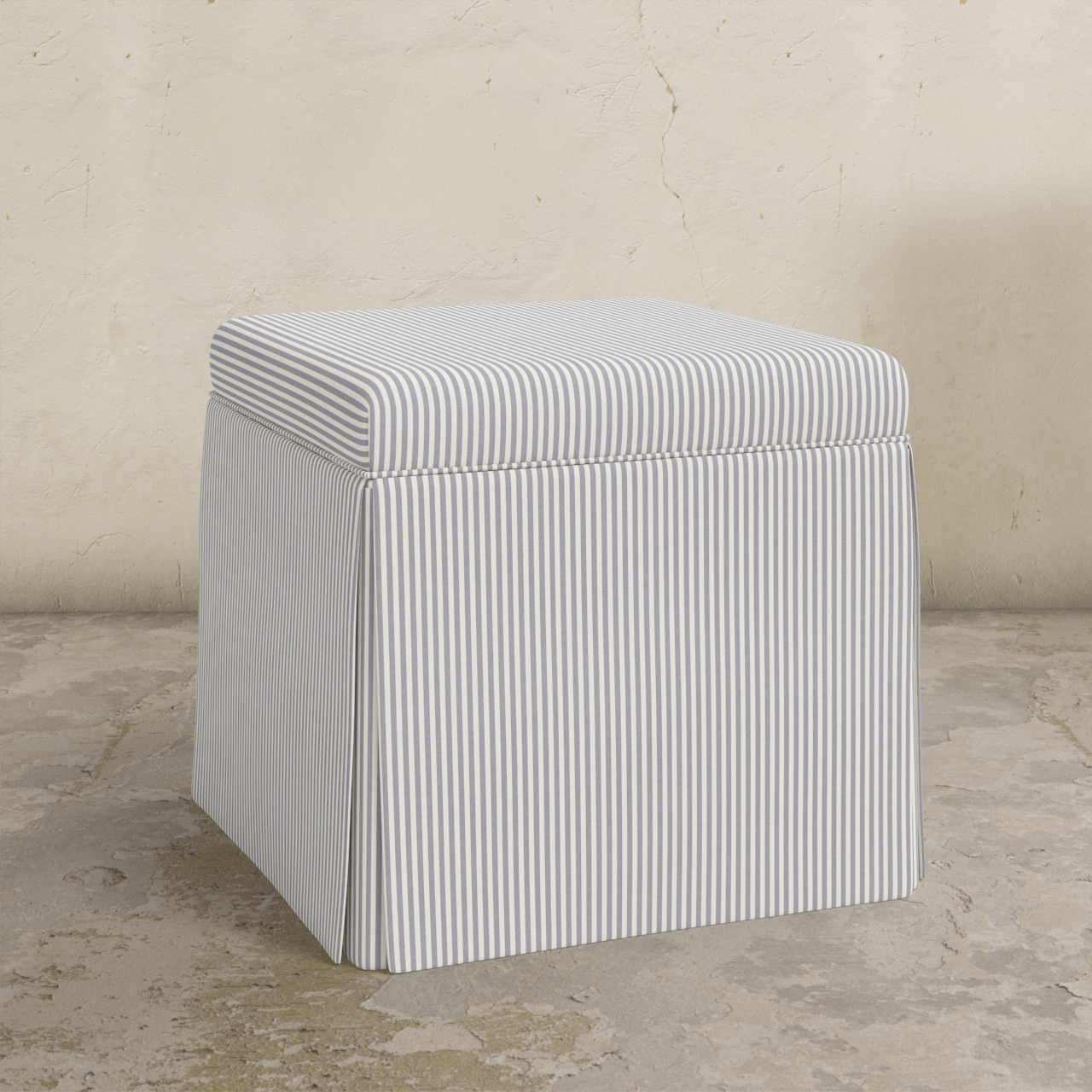 Dyer Skirted Storage Ottoman