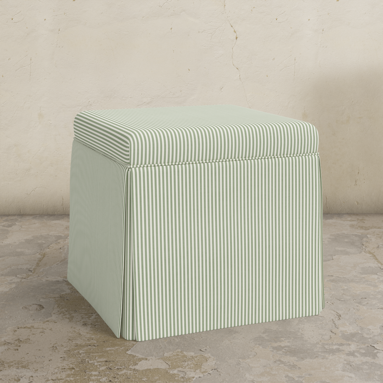 Dyer Skirted Storage Ottoman