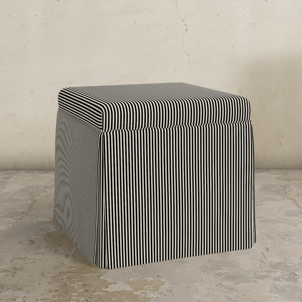 Dyer Skirted Storage Ottoman