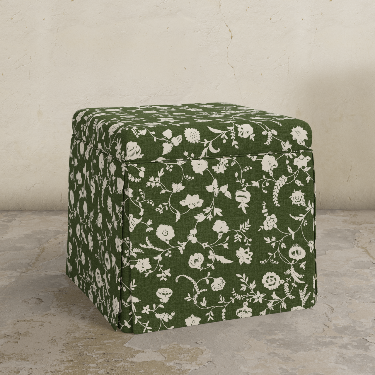 Dyer Skirted Storage Ottoman
