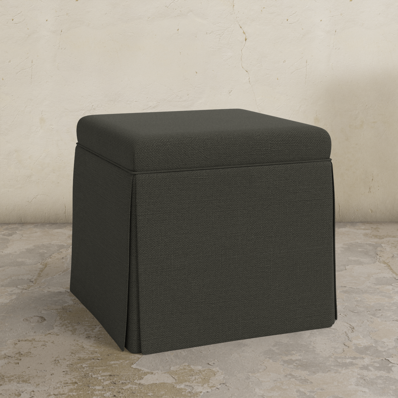 Dyer Skirted Storage Ottoman