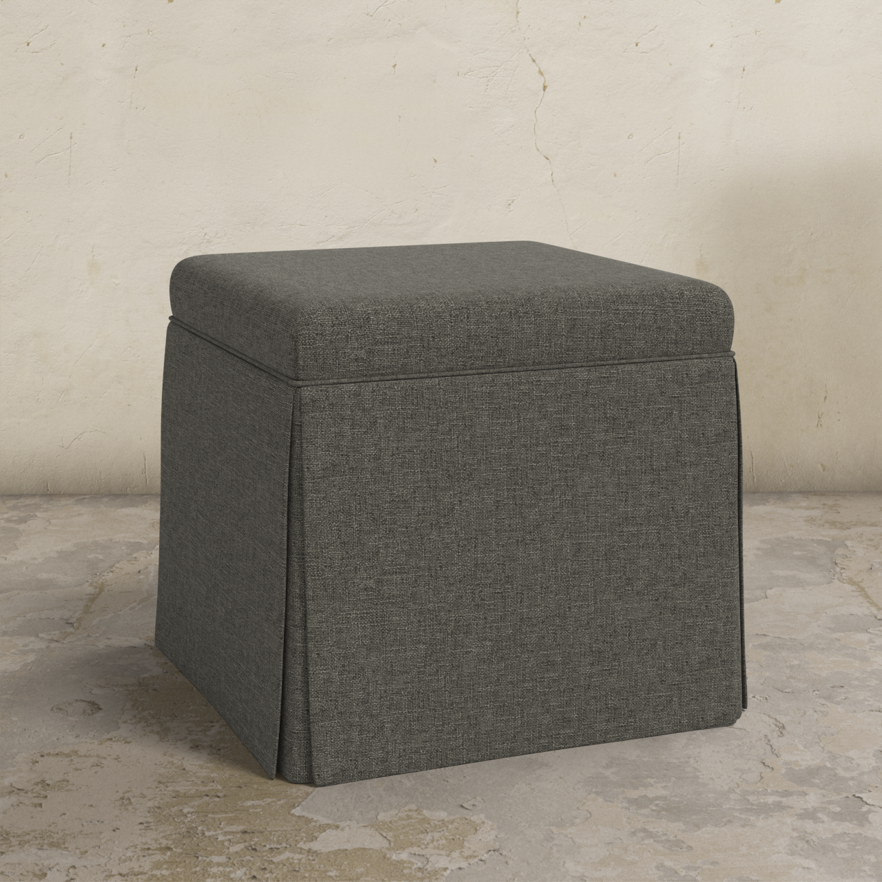 Dyer Skirted Storage Ottoman
