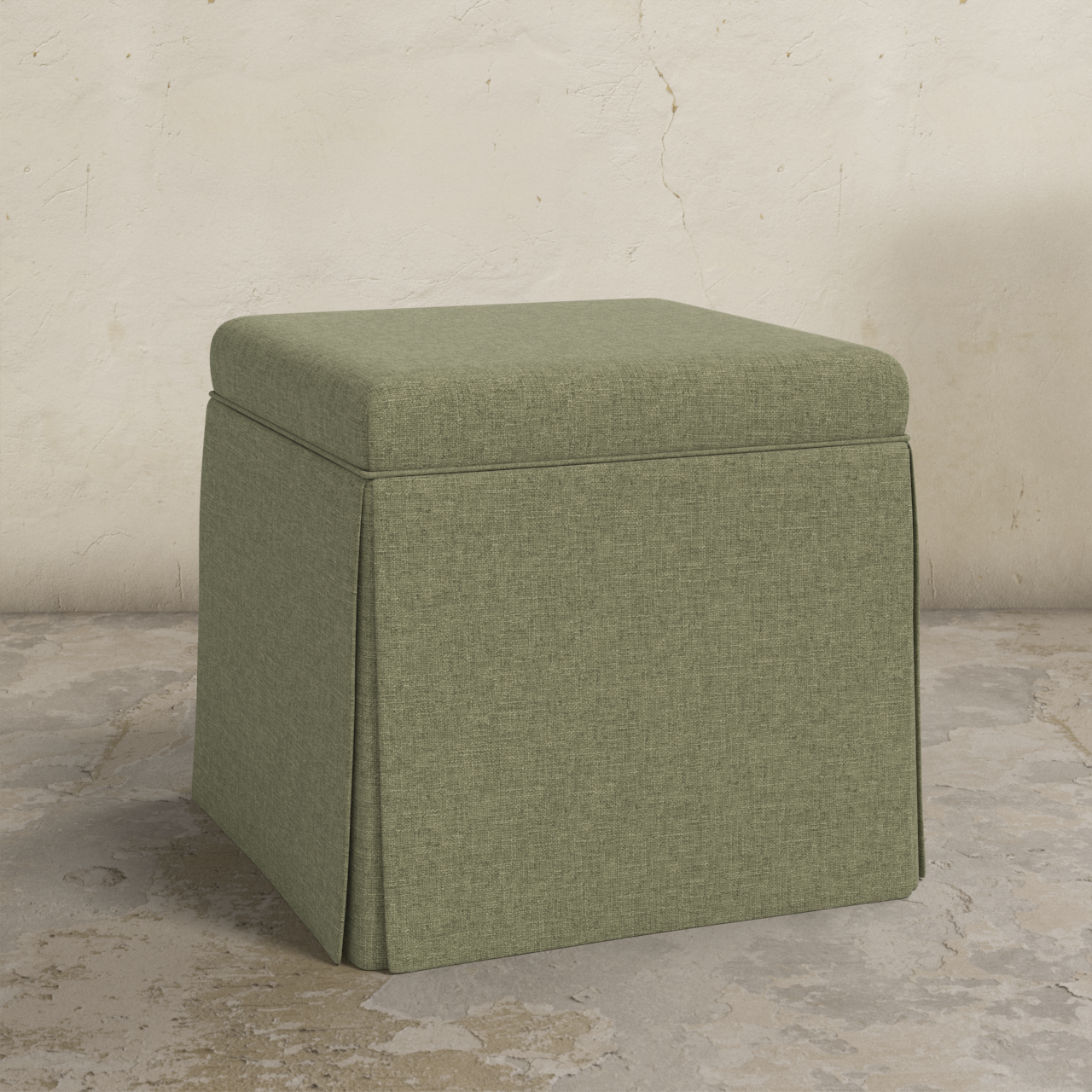 Dyer Skirted Storage Ottoman