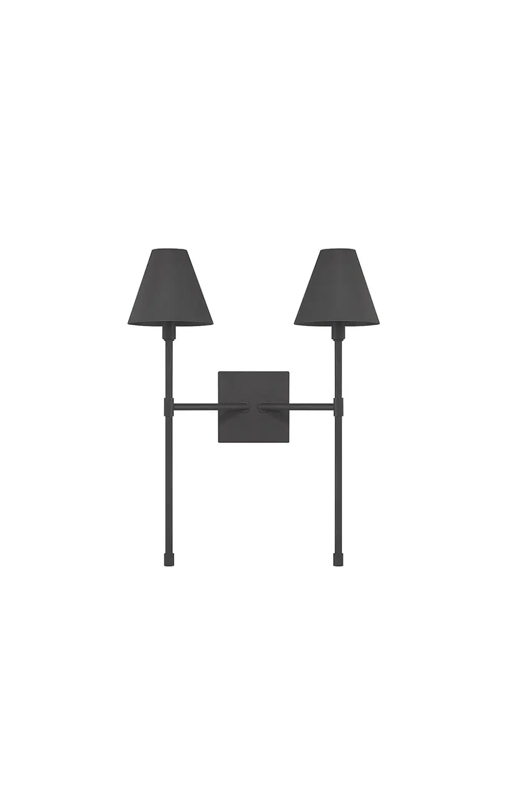 Jefferson 2-Light Wall Sconce in Matte Black