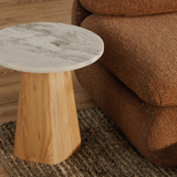 Evelyn Accent Table - Ashen Gray Matrix Marble