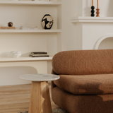 Evelyn Accent Table - Ashen Gray Matrix Marble