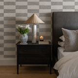 Faux Woven Stripe Mist Wallpaper