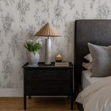 Sketched Floral Grey Wallpaper