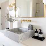 Concord Round Wall Mount Bathroom Faucet with Cross Handles