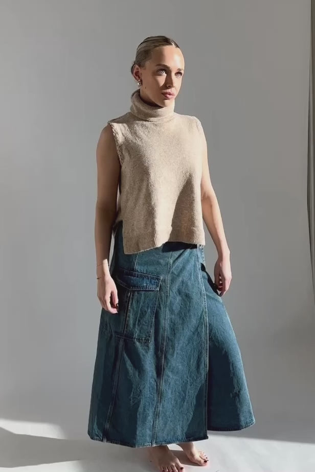 Splendid Cargo Wrap Skirt - Denim