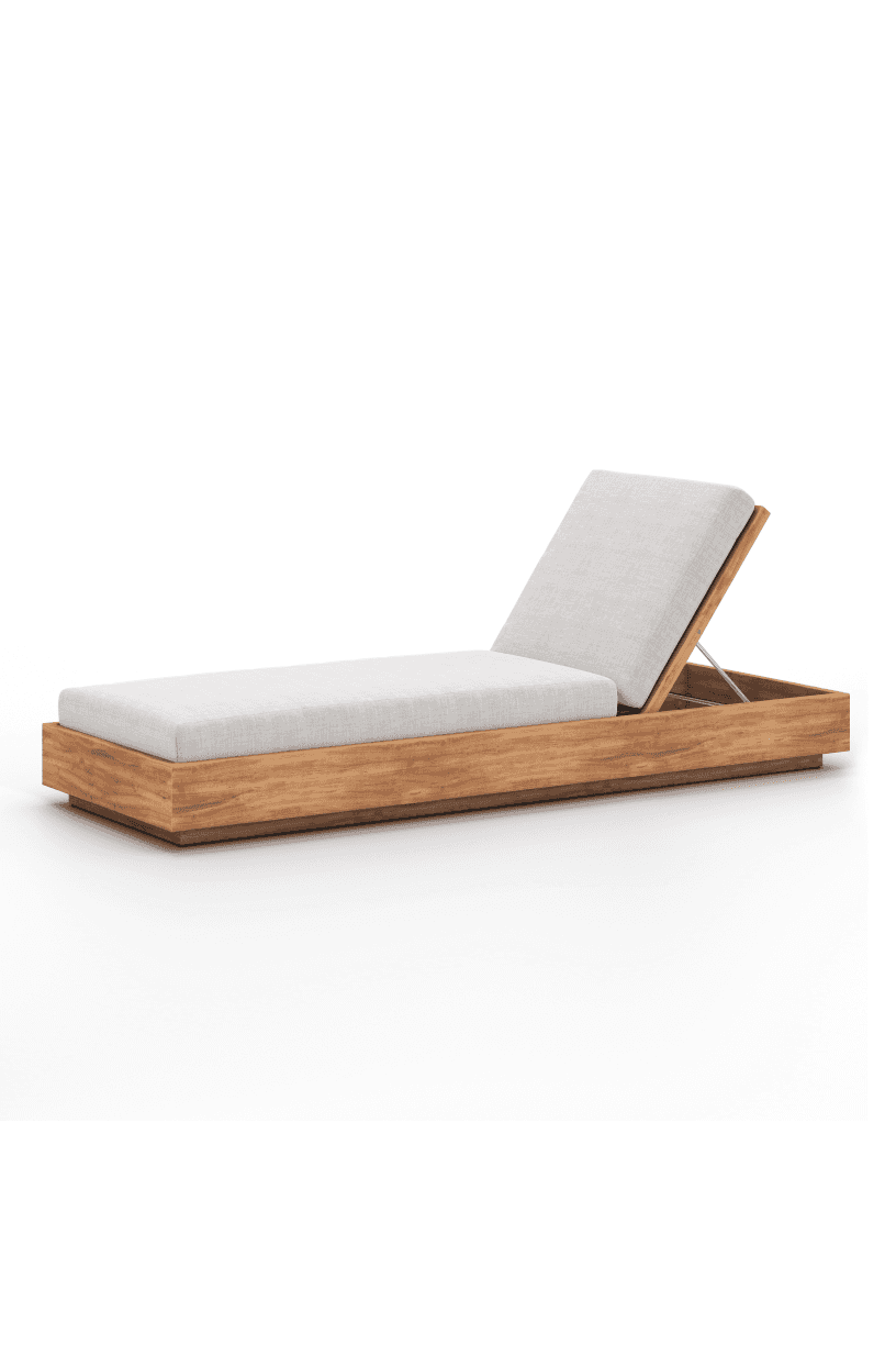 Four Hands Kinta Outdoor Chaise - Stone Grey