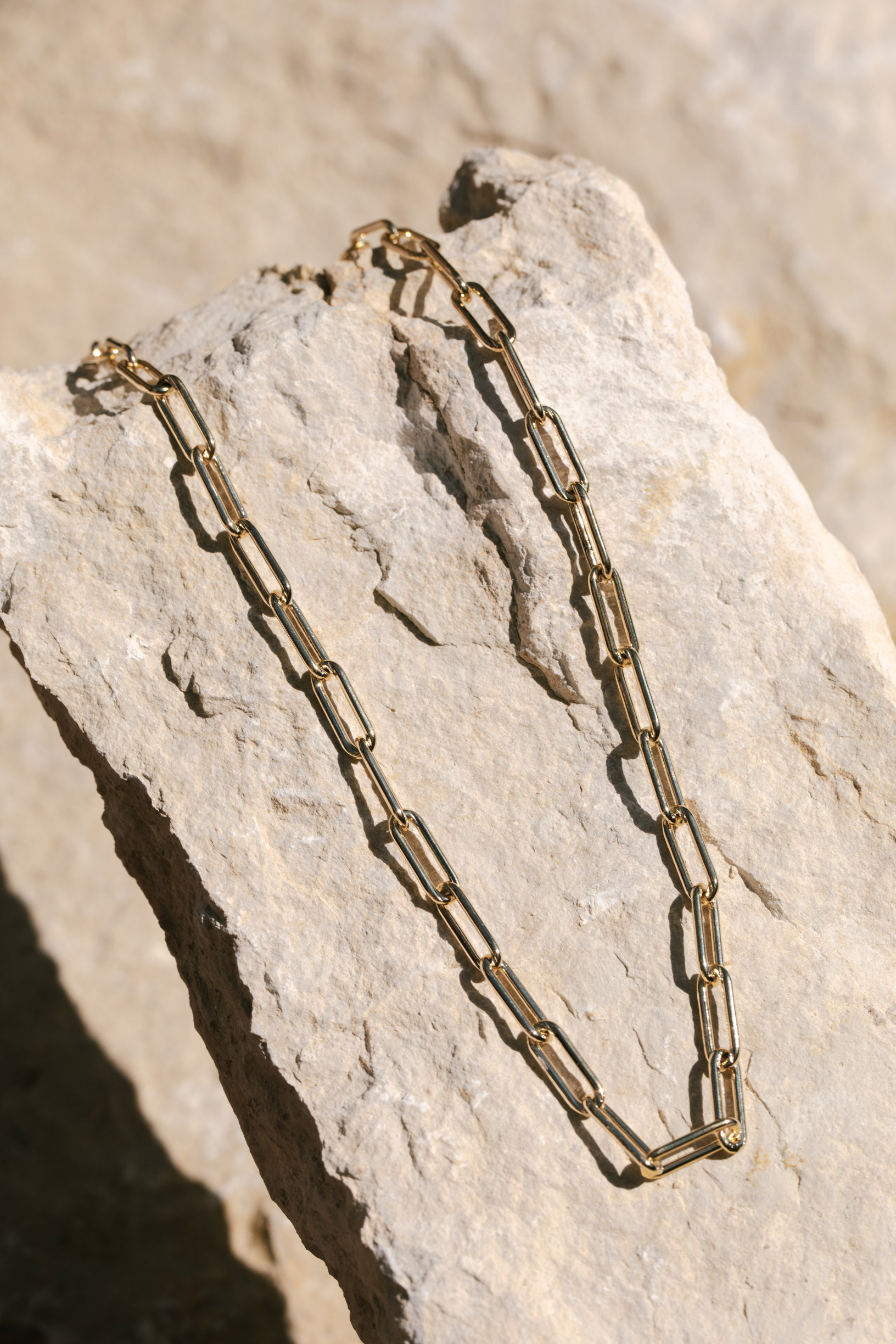Sand Link Necklace - Gold