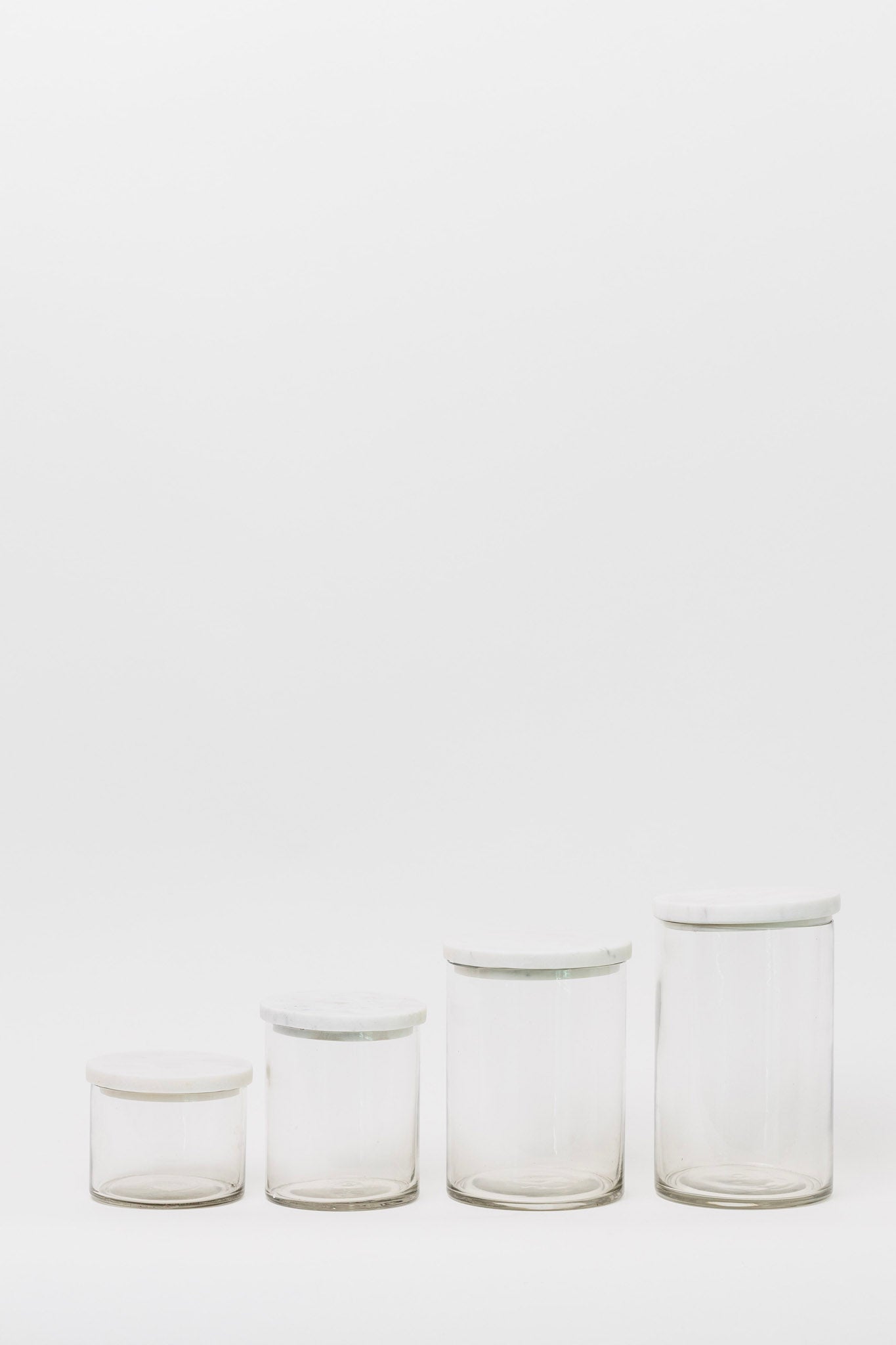Palmina Glass Canister w Marble Lid - 4 Sizes