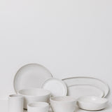 Ines Large Oval Lipped Serving Plate - Matte White - 16 inch