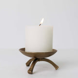 Ilaria Footed Pillar Holder - Brass