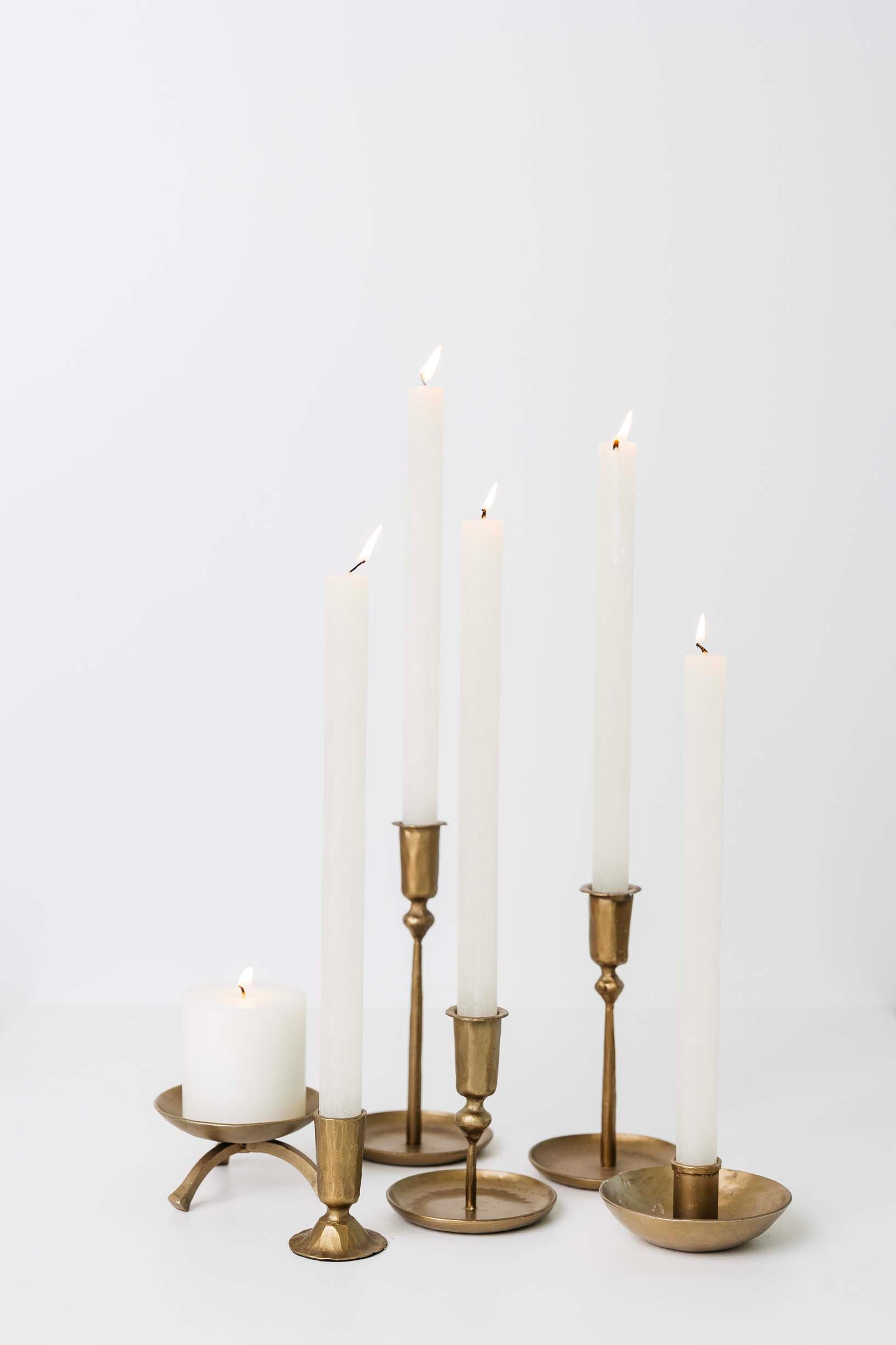 Cariso Brass Pillar Candle Holders - The Pretty Prop Shop