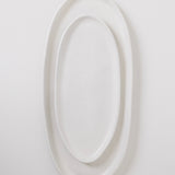 Ines Large Oval Lipped Serving Plate - Matte White - 16 inch