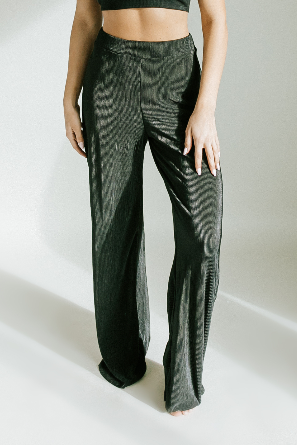 Wide leg plisse sales trousers