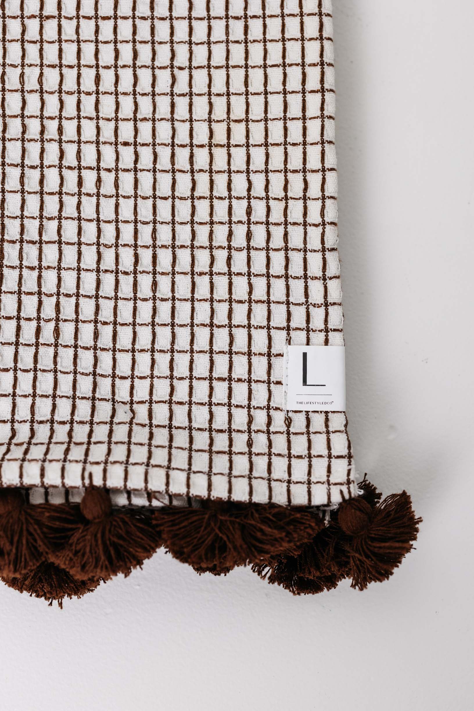 Kyla Waffle Knit Tea Towels - Set of 2 - Mocha